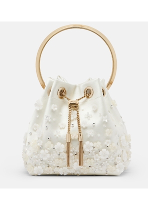 Jimmy Choo Bon Bon Small embellished satin bucket bag