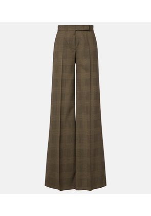 Max Mara Checked virgin wool wide-leg pants
