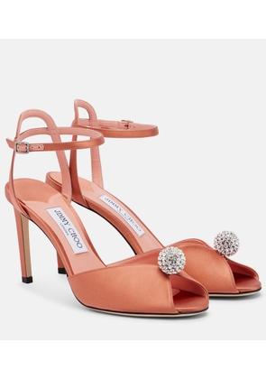 Jimmy Choo Sacora embellished satin sandals