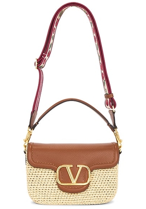 Valentino Garavani Crochet Raffia Alltime Shoulder Bag in Naturale  Selleria  & Multicolor - Neutral. Size all.
