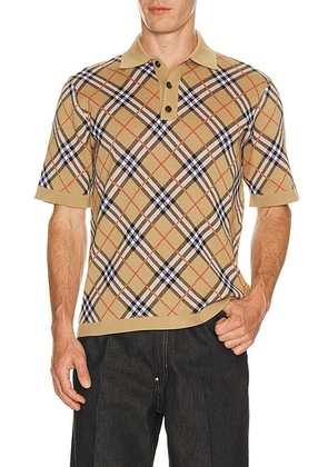 Burberry Marlow Short Sleeve Shirt in Sand Check - Brown. Size M (also in L).
