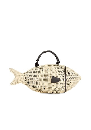 Staud Cleo Fish Tote Bag in Natural - Beige. Size all.