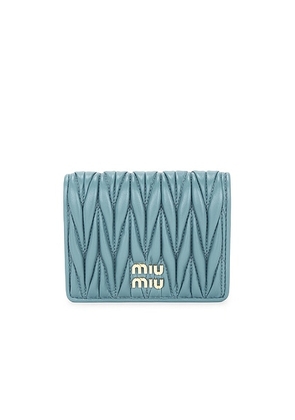 Miu Miu Matelasse Minuteria Cardholder in Marine - Black. Size all.