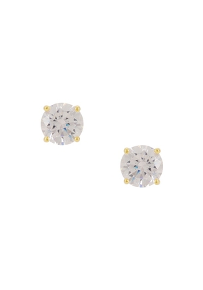By Adina Eden Juliette Stud Earring in Metallic Gold.