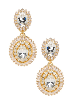 Anton Heunis Clip Oval Pendant Drop Earrings in White.