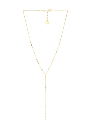 BRACHA Arlo Lariat Necklace in Metallic Gold.