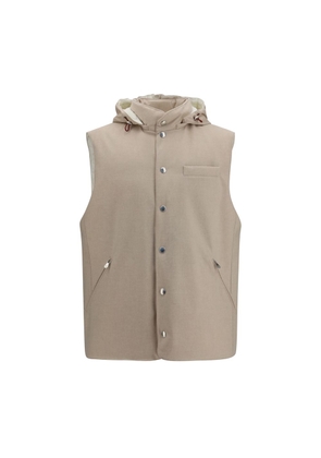Brunello Cucinelli Beige Wool Oves Aries Sleeveless Jacket - XL