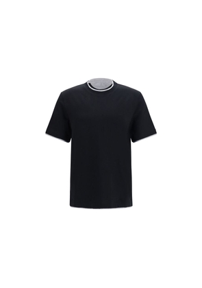 Brunello Cucinelli Black Cotton T-Shirt - L