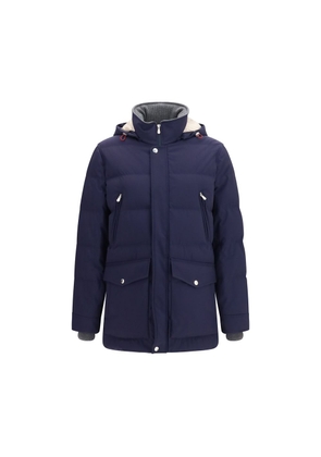 Brunello Cucinelli Blue Goose Down Full-Length Jacket - L