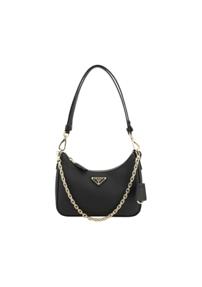 Prada Black Calf Leather Bos Taurus Shoulder Bag