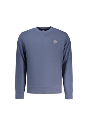 North Sails Blue Cotton Men Sweatshirt - M
