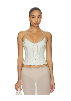 GUIZIO Marini Floral Corset in Sage. Size L. Also in XS, S, M.