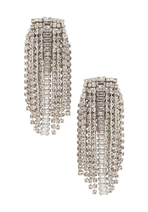 Anton Heunis Omega Clasp Chandelier Brooch Earrings in Metallic Silver.