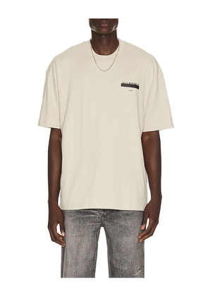 ALLSAINTS Redact Crew Neck Tee in Cream. Size L. Also in S, M, XL/1X.