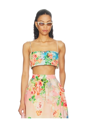 HEMANT AND NANDITA Bustier Top in Blush,Blue. Size L. Also in M, S, XL, XS, XXS.