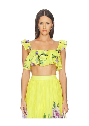 HEMANT AND NANDITA Ruffle Top in Yellow. Size L. Also in M, S, XL, XS, XXS.