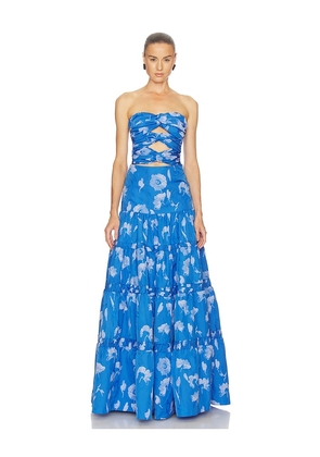 Alexis Lucente Maxi Dress in Blue. Size L. Also in M, S, XS.