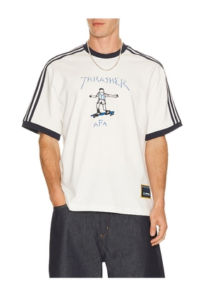 adidas Originals x Thrasher Magazine x AFA Tee in White. Size L. Also in S, M, XL/1X.