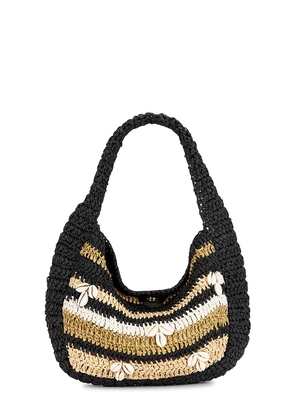 Free People Belize Shell Clutch in Black,Tan.