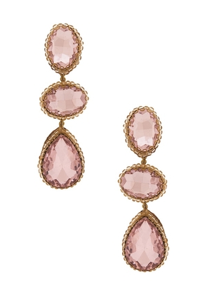 Deepa Gurnani Hadlee Earrings in Pink,Metallic Gold.