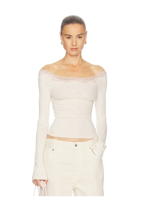 Free People Oh My Darling Long Sleeve Top in Ivory. Size L. Also in XS, S, M, XL.