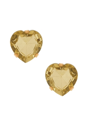 Anton Heunis Heart Post Earrings in Yellow.