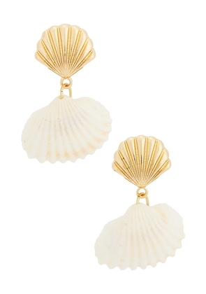 Casa Clara Zara Drop Earrings in Metallic Gold.