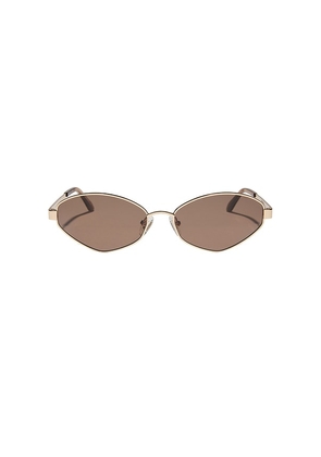 DIFF EYEWEAR X Jojo Fletcher Irregular Metal Cat Eye Sunglasses in Brown.
