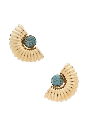 Anton Heunis Big Arch Earrings in Metallic Gold.