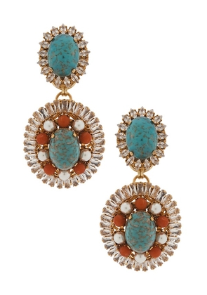 Anton Heunis Oval Disc Chandelier Earrings in Multi.