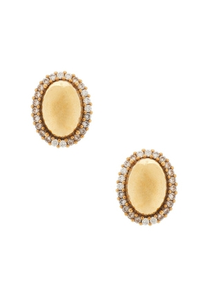Anton Heunis Clasp Oval Stud Earrings in Metallic Gold.