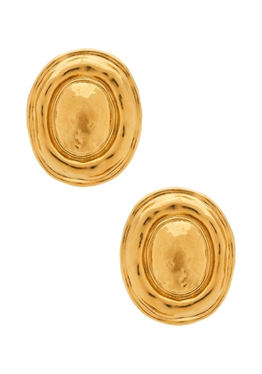 EMMA PILLS Hot in Here Earrings in Metallic Gold.