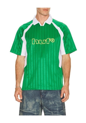 HUF Sideline Soccer Jersey Shirt in Green. Size L. Also in S, M, XL/1X.