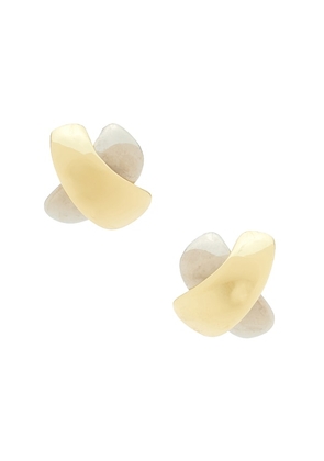 BaubleBar Mixed Metal Cross Earrings in Metallic Gold,Metallis silver.
