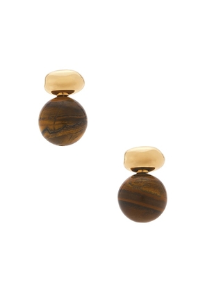 BaubleBar Nat Stud Earrings in Metallic Gold.