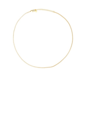 Alexa Leigh Petite Tennis Necklace in Metallic Gold.