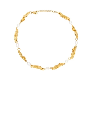 BRACHA Siren Pearl Necklace in Metallic Gold.