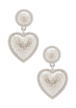 Amber Sceats Corinth Earrings in Metallic Silver.