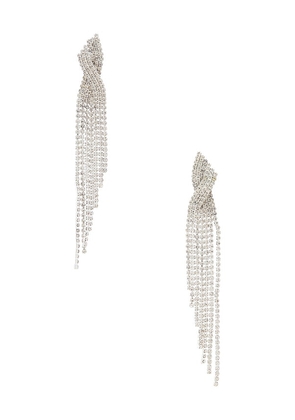 Amber Sceats Madrid Earrings in Metallic Silver.