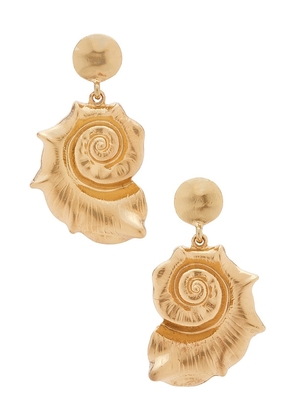 Amber Sceats Thames Earrings in Metallic Gold.