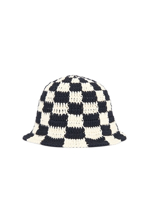 Edmmond Studios Chess Bucket Hat in Blue,Cream.