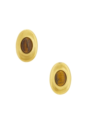 BRACHA Cari Oval Earrings in Metallic Gold.