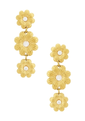 BRACHA Mya Earrings in Unique Color & Gold in Metallic Gold.