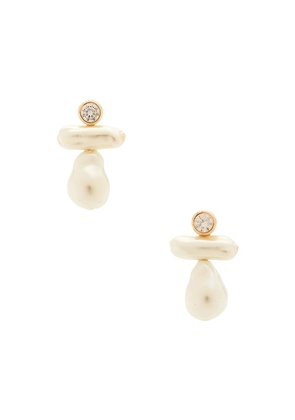 BaubleBar Organic Pearl Earrings in White.