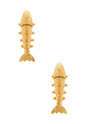 Brinker + Eliza Anchovy Earrings in Metallic Gold.