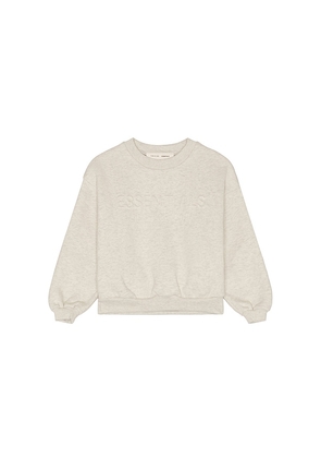 Fear of God ESSENTIALS Kids Classic Crewneck Sweatshirt in Grey. Size 4/5. Also in 2/3, 6/7.