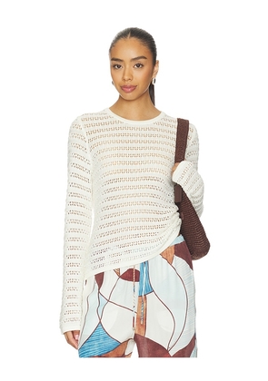 LNA Gwen Open Knit Top in Ivory. Size L. Also in M, S, XL, XS.