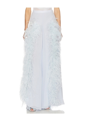 Lapointe Wide Leg Pant With Feathers in Blue. Size 0. Also in 6.