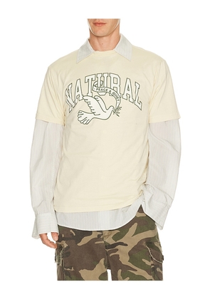 Museum of Peace and Quiet Natural Dove T-Shirt in White. Size L. Also in XS, S, M, XL/1X.