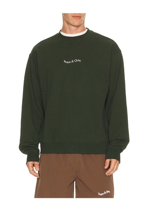 Museum of Peace and Quiet Wordmark Lightweight Sweater in Green. Size L. Also in XS, S, M.
